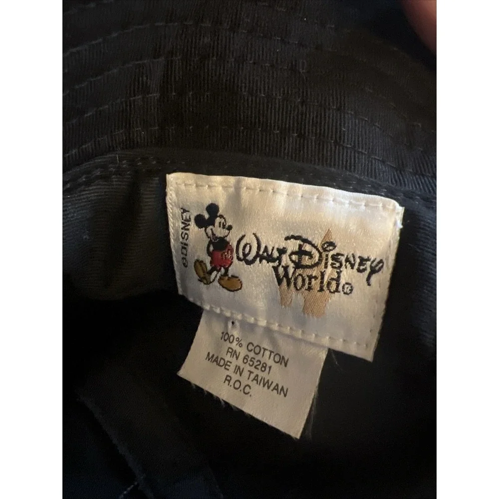 Walt Disney World Black Bucket Hat Adult One‎ Size- Disney Character Embroidery